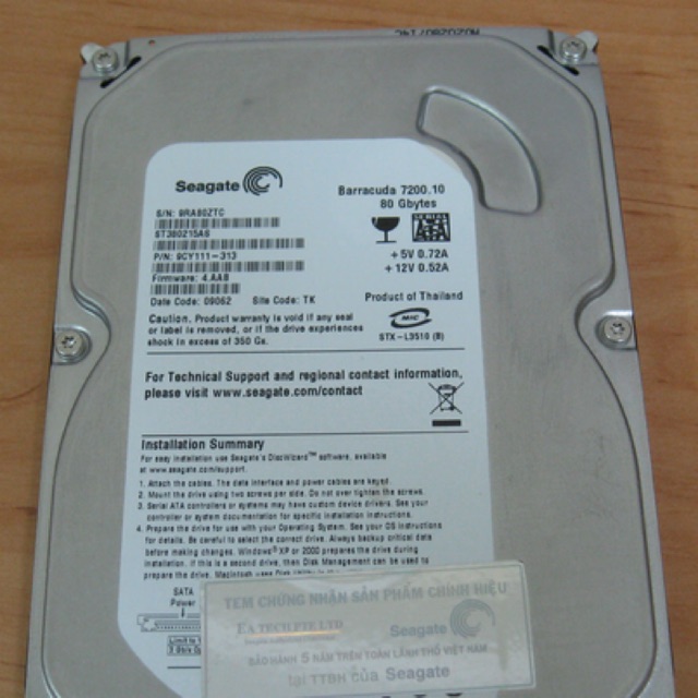 Ổ cứng 80gb 160g 250g 500g ... các loại cho máy bàn và laptop