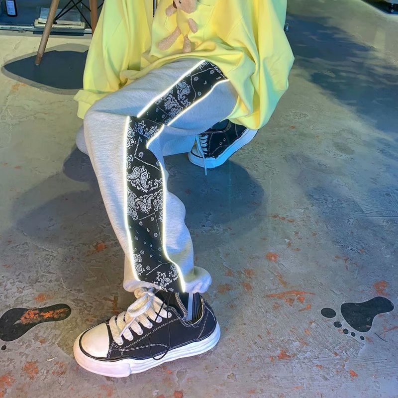 Quần Dài Hip Hop Phản Quang Phong Cách Hàn Quốc M-5XL Cho Nam