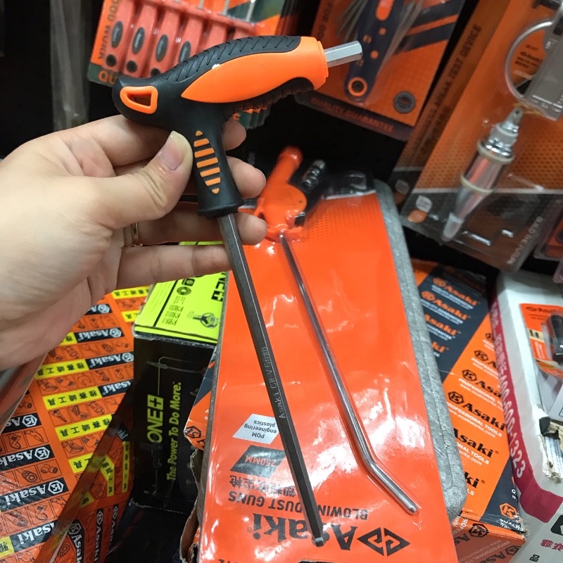 Lục giác đầu bi ASAKI tay cầm chữ T từ 2,2.5,3,4,5,6,8,10