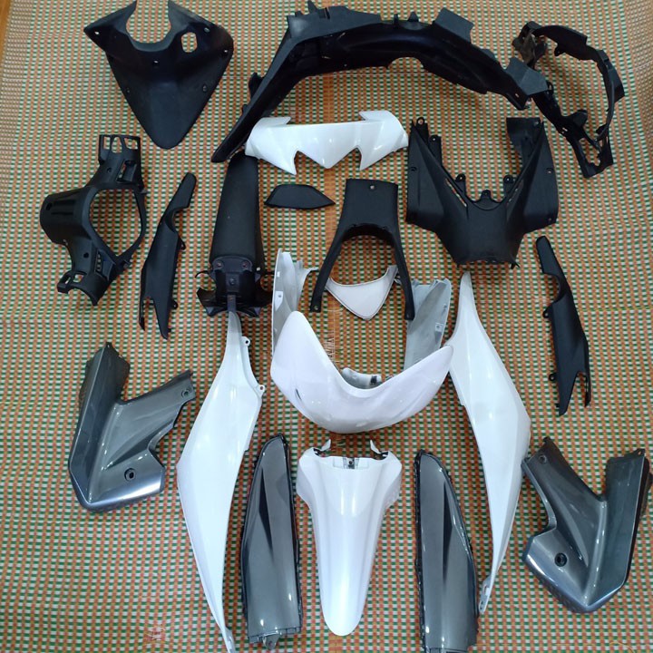 Bộ dàn áo xe WAVE S110 - RS110 màu Trắng đời 2009 đến 2010, nhựa ABS nguyên sinh