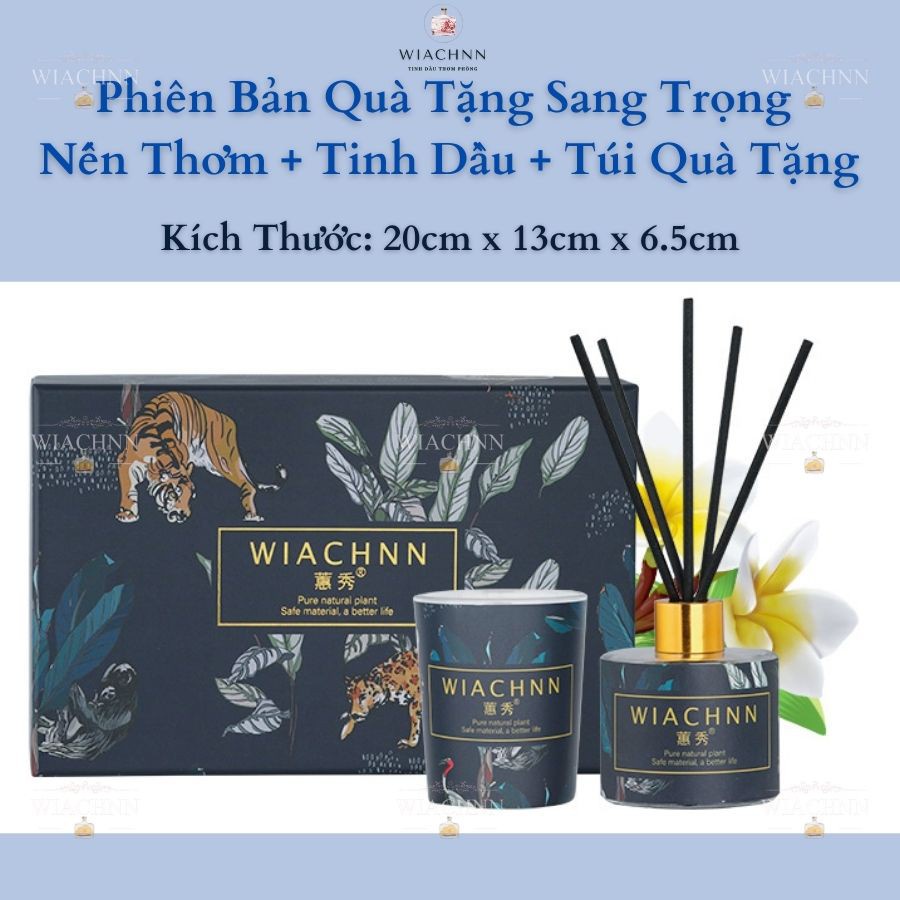 Set Quà Tặng Tinh Dầu Thơm Phòng Và Nến Thơm CAO CẤP Wiachnn giúp decor nhà cửa khử mùi không khí Sweet Home