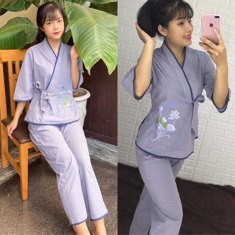 #đồ lam đi chùa#chéo nơ thêu