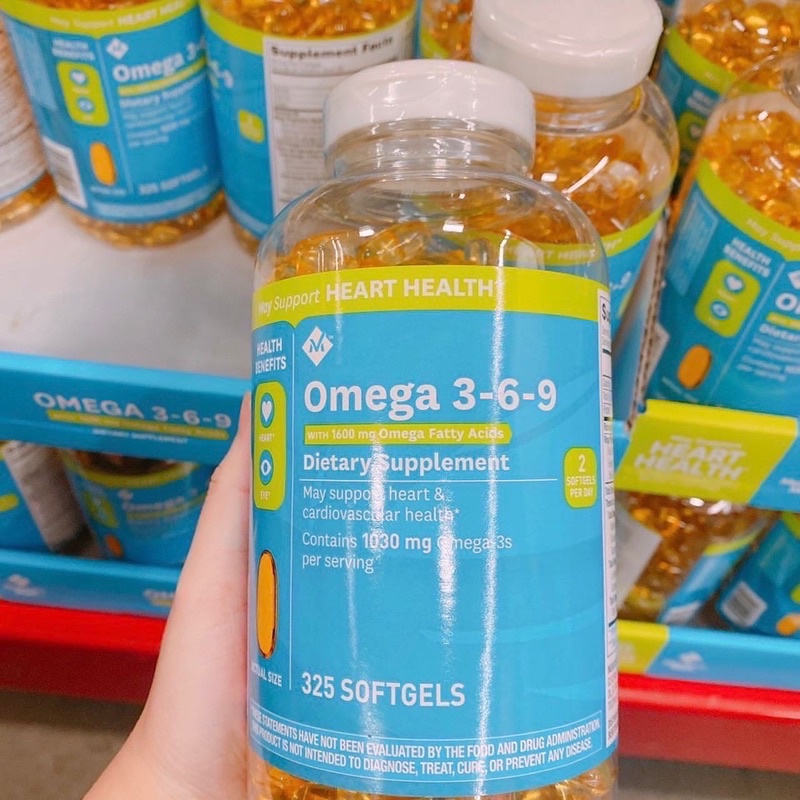 Omega 369 Của Mỹ MẪU MỚI NHẤT omega 3-6-9 Member's Mark Supports Heart Health