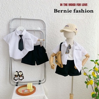 🌈Set bộ sơ mi trắng kèm cà vạt Bernie cho bé - set 3 chi tiết phong cách hàn quốc 🌈