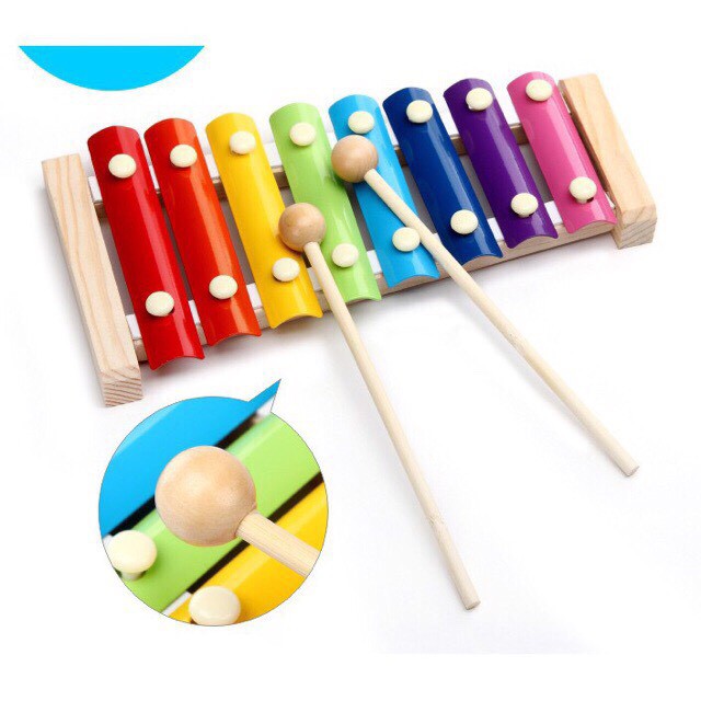 Combo 5 đàn gỗ Piano Xylophone 8 thanh quãng - Đồ chơi âm nhạc cho bé