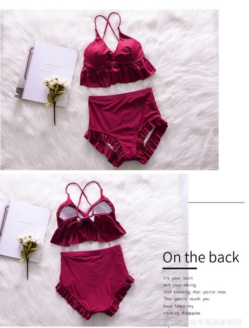 Bikini hai mảnh đỏ nữ tính mặc đi biển | BigBuy360 - bigbuy360.vn