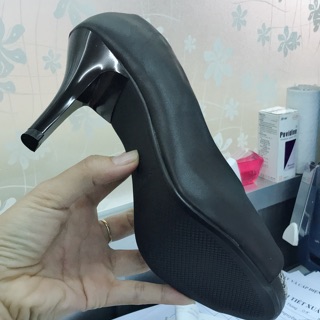 Giày cao gót hở mũi phối vân rắn
