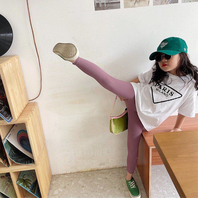 Quần Legging Cotton Trơn Thoải Mái Dễ Phối Đồ Thời Trang Xuân Thu Cho Bé Gái