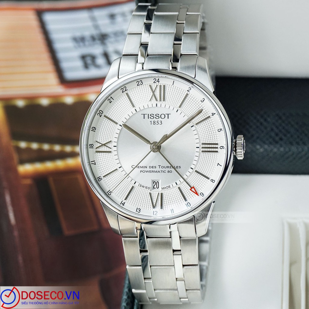 Đồng Hồ Nam Tissot Cơ Automatic Chính Hãng Chemin Des Tourelles T099.429.11.038.00 Dây Kim Loại Cao Cấp TS40