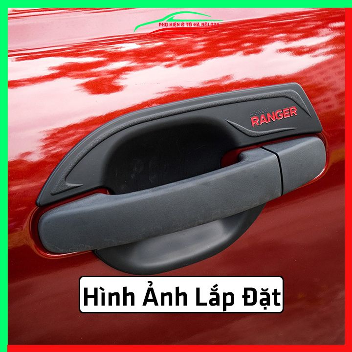 Ốp tay hõm nhựa đen Ranger 2016-2021 sáng bóng chống trầy bảo vệ cửa xe ô tô