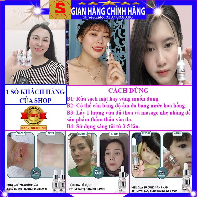 Tinh chất Serum sẹo rỗ và mụn thâm tái tạo phục hồi da step 3 Dr.lavic cho mặt body tốt nhất hiện nay coollagen sinh học