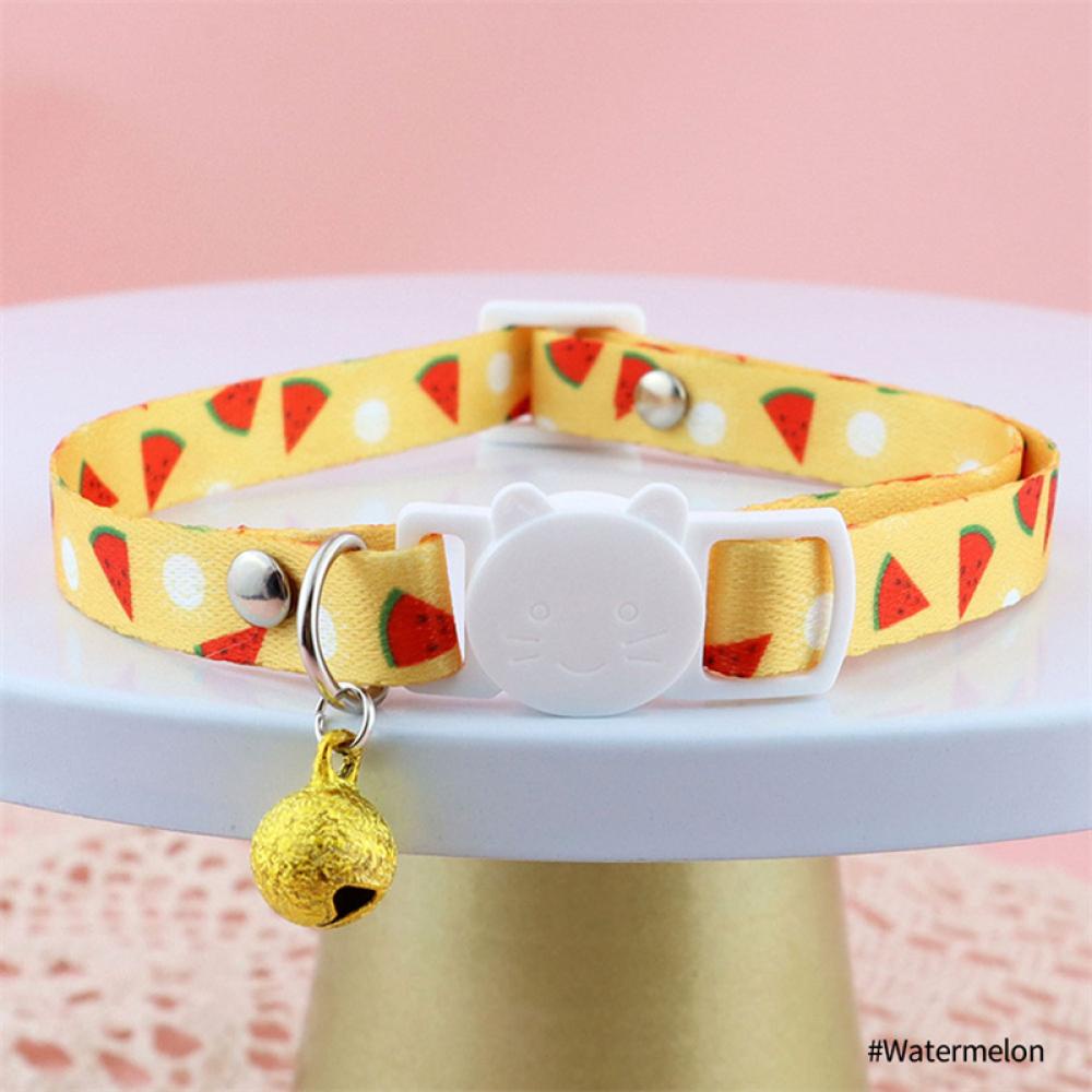 Vòng Cổ Cotton Polyester In Họa Tiết Trái Cây Có Khóa Cài Có Thể Điều Chỉnh Cho Thú Cưng A8O8