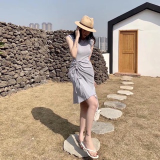 Đầm body thun gân nhún
