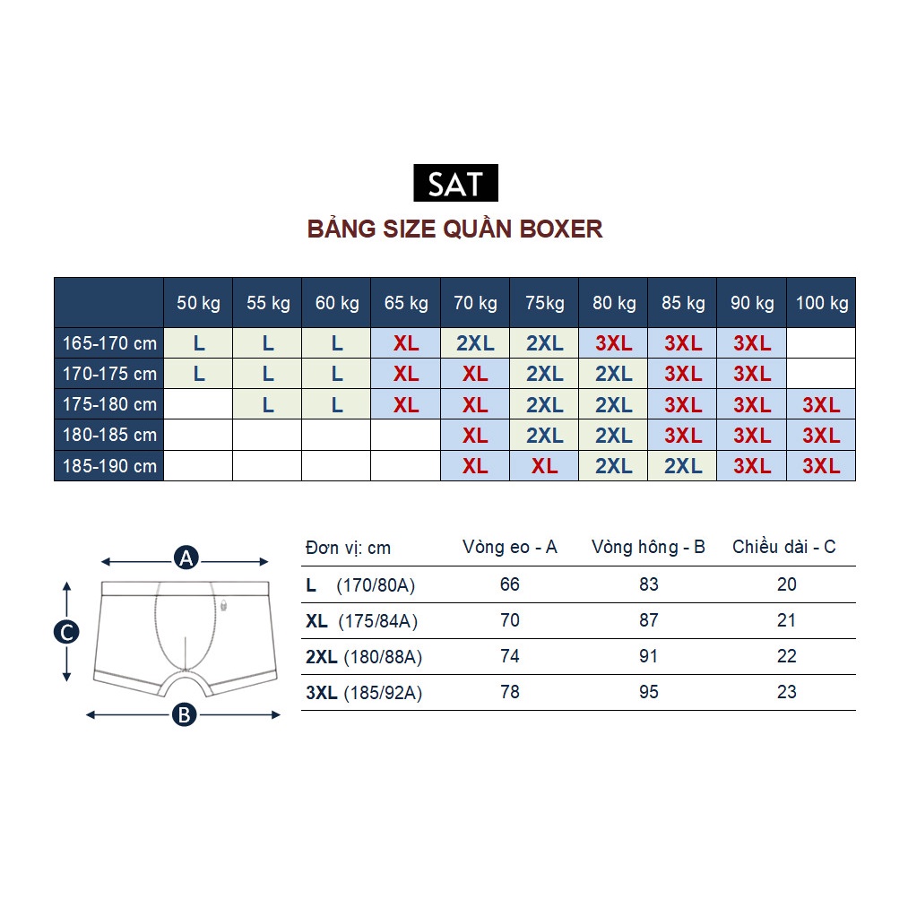 Quần lót quần sịp Boxer nam vải lụa băng tự nhiên thoáng khí,co giãn cao cấp SAT