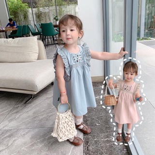 Váy tiểu thư thêu siêu xinh cho bé gái