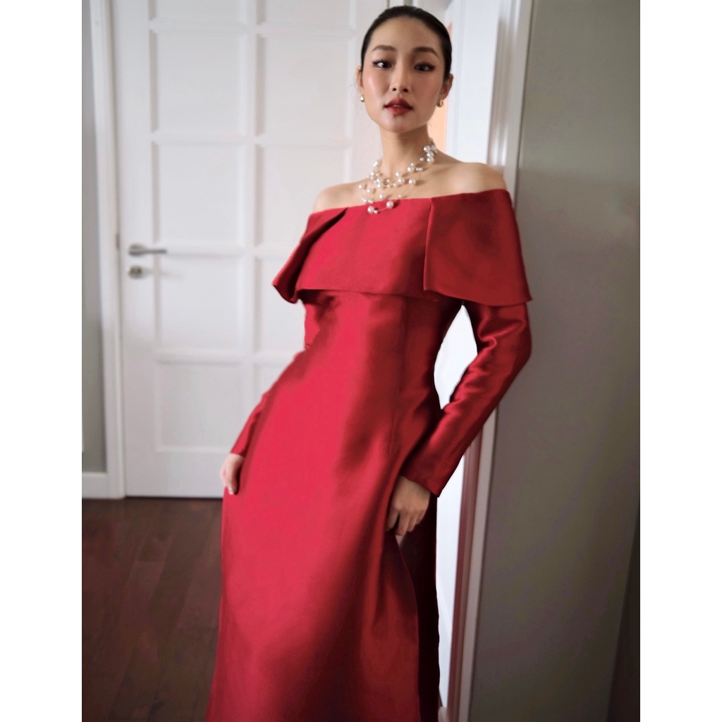 Áo dài Ngọc Nữ trễ vai HUONG BOUTIQUE HBAD38