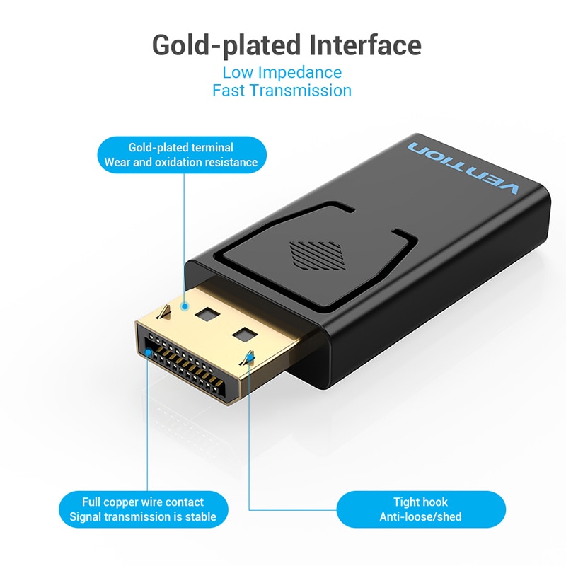 VENTION Đầu Chuyển Đổi Cổng DP Sang HDMI 1080P Cho Máy Tính / Máy Chiếu
