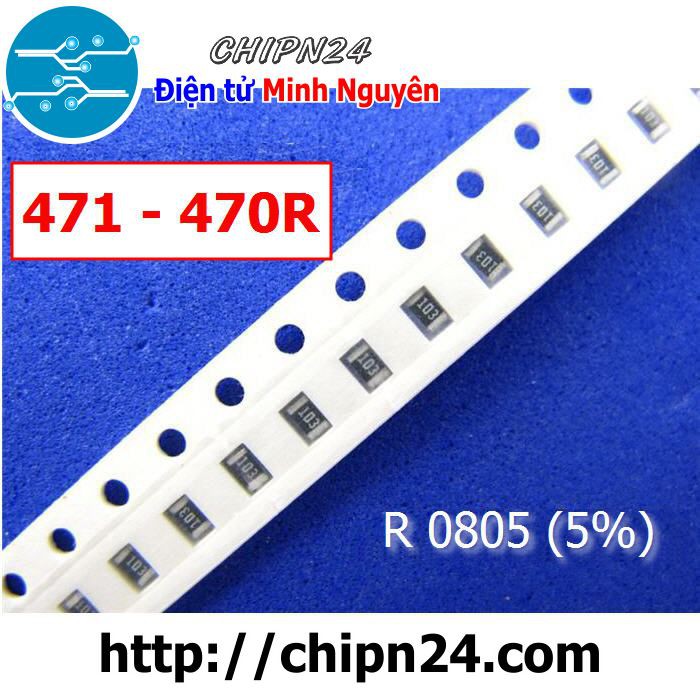 [50 CON] Điện Trở dán SMD 0805 470R (5%)