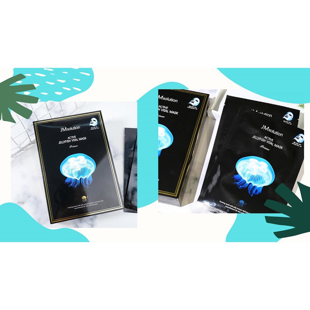 Combo 5 Mặt Nạ Siêu Dưỡng Ẩm, Thải Độc Và Tái Tạo Tế Bào Da Từ Sứa Biển JM Solution Active Jellyfish Vital Mask 33ml x5