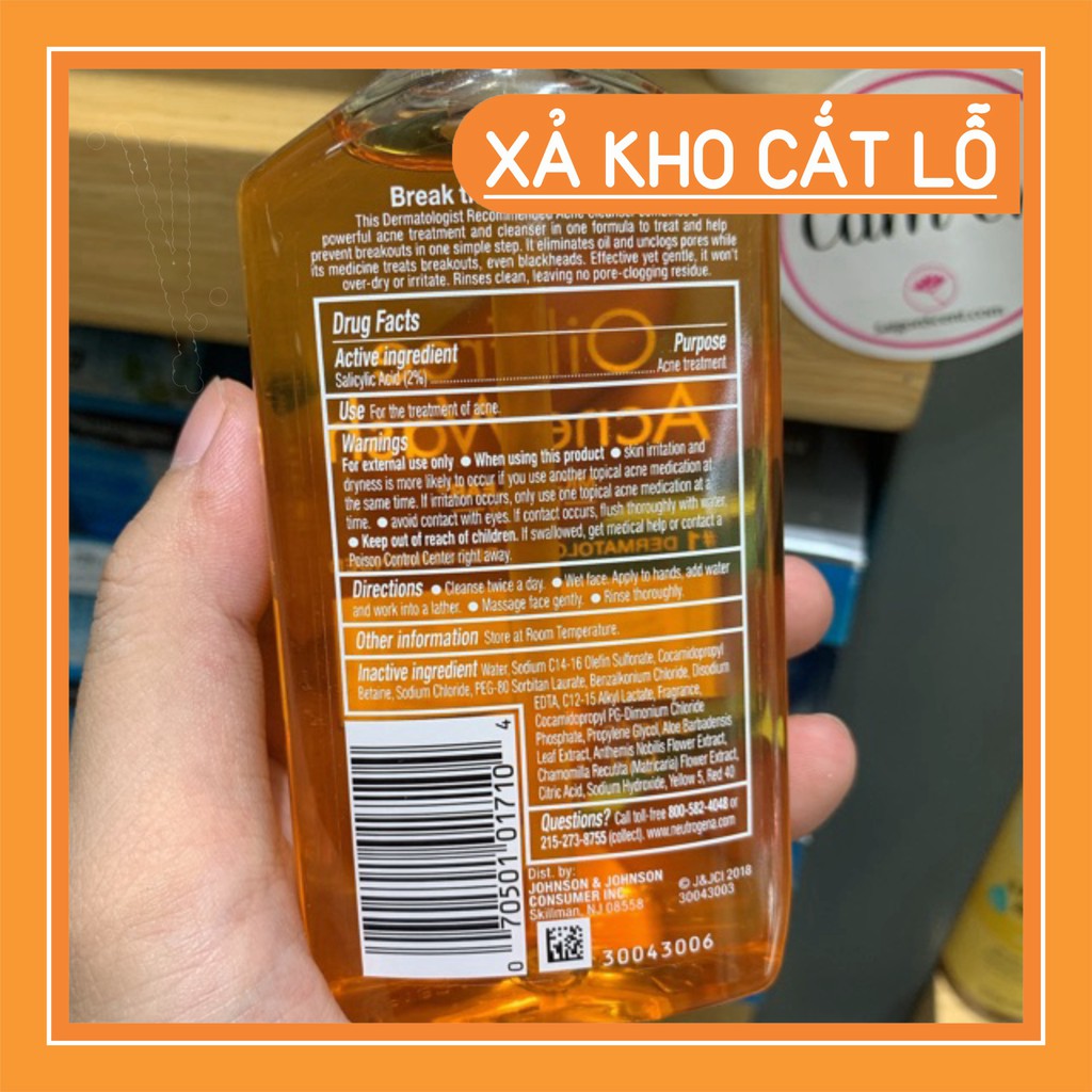 SALE THÔI NÀO Sữa rửa mặt da mụn Neutrogena Oil-Free Acne Wash ( 177mL ) SALE THÔI NÀO