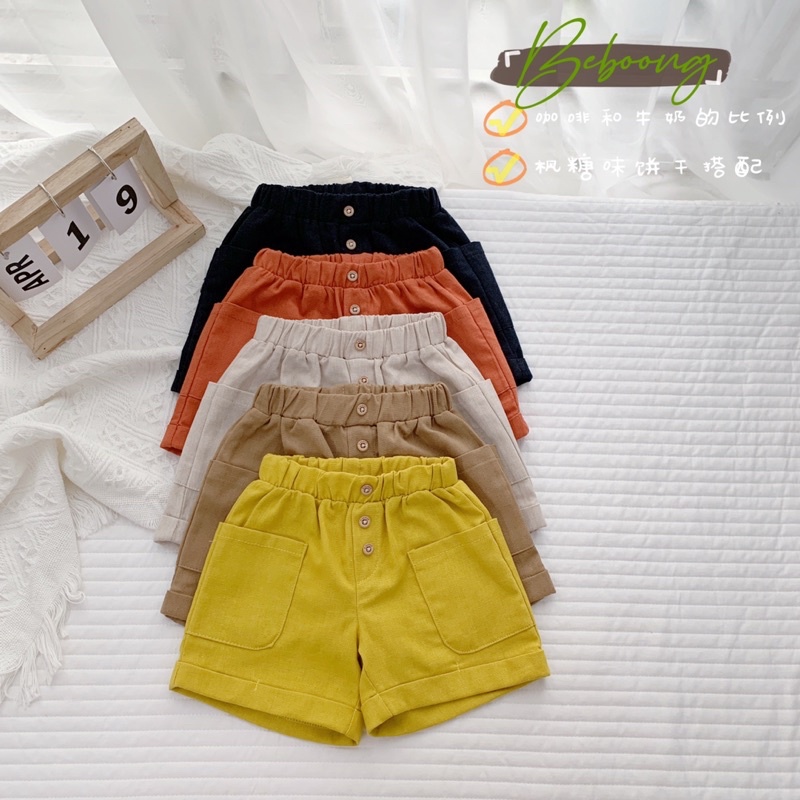 (Mẫu mới) Quần short kaki linen mềm mại bé trai-MS50