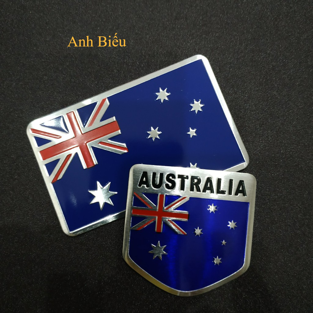 Tem nhôm dán xe hình cờ Australia nhiều mẫu