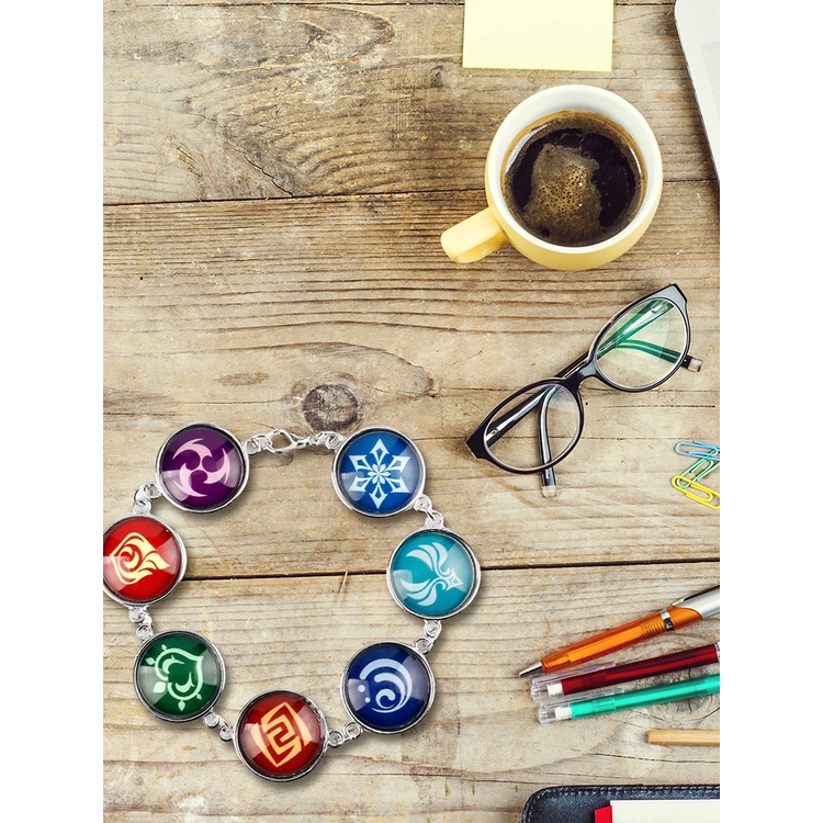 Tmdbyx Vòng đeo tay bằng da có thể điều chỉnh dùng để hóa trang nhân vật game Genshin