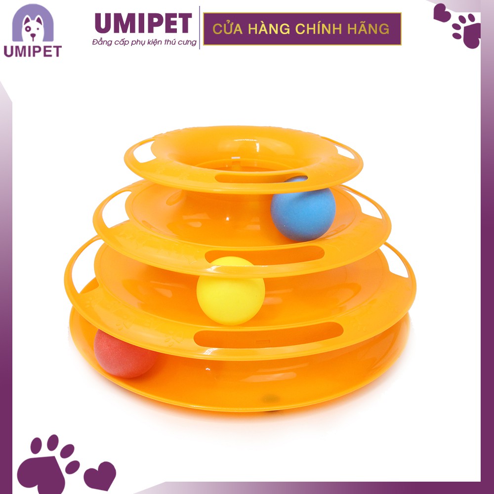 Bộ đồ chơi bóng 3 tầng cho Mèo hình tròn UMIPET cao cấp