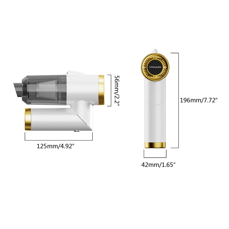 Máy Hút Bụi Mini Cầm Tay Công Suất Cao Có Đèn LED Có Thể Gấp Gọn Tiện Dụng Cho Xe Hơi