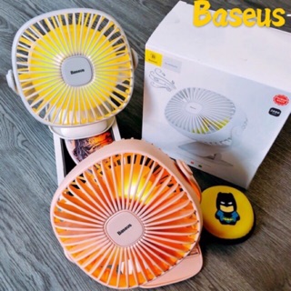 Quạt tích điện mini kẹp bàn có đèn Baseus chính hãng