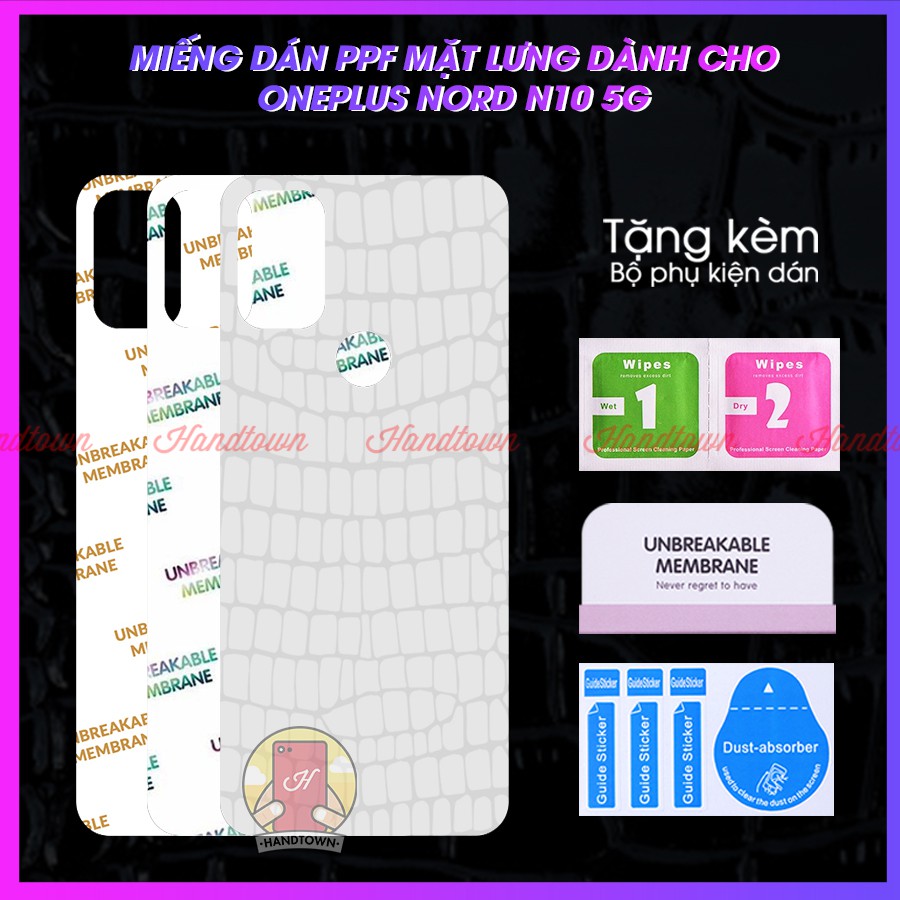 Dán PPF Mặt Lưng OnePlus Nord N10 5G Kính Cường Lực Dẻo Vân Cá Sấu / Hiệu Ứng Cầu Vồng / Trong Suốt Chống Va Đập
