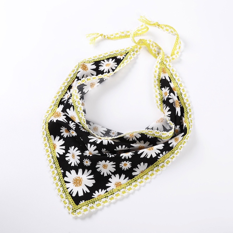 Băng Đô Dệt Kim In Họa Tiết Hoa Cúc / Tam Giác Xinh Xắn Dành Cho Nữ Y2K