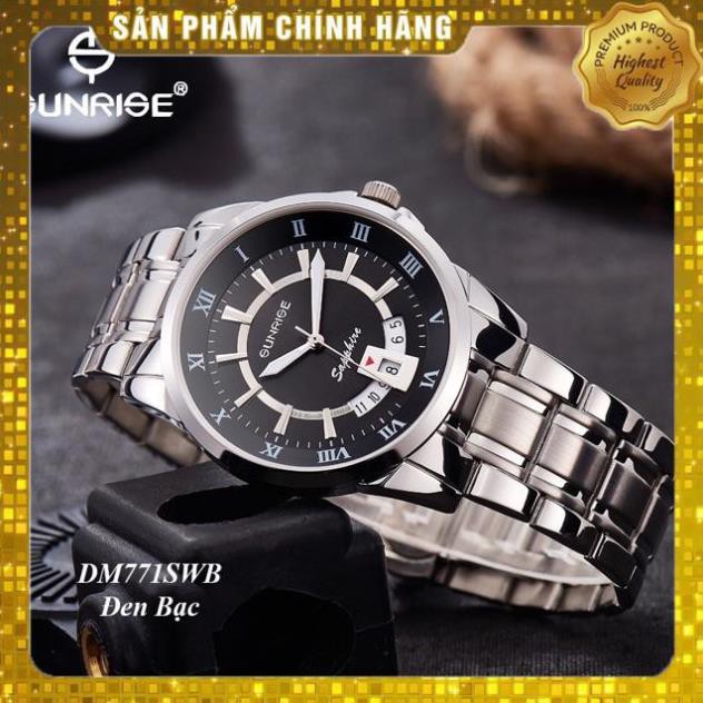 [Xả hàng] Đồng hồ Sunrise nam mã DM771SWB chính hãng full box giấy tờ hãng