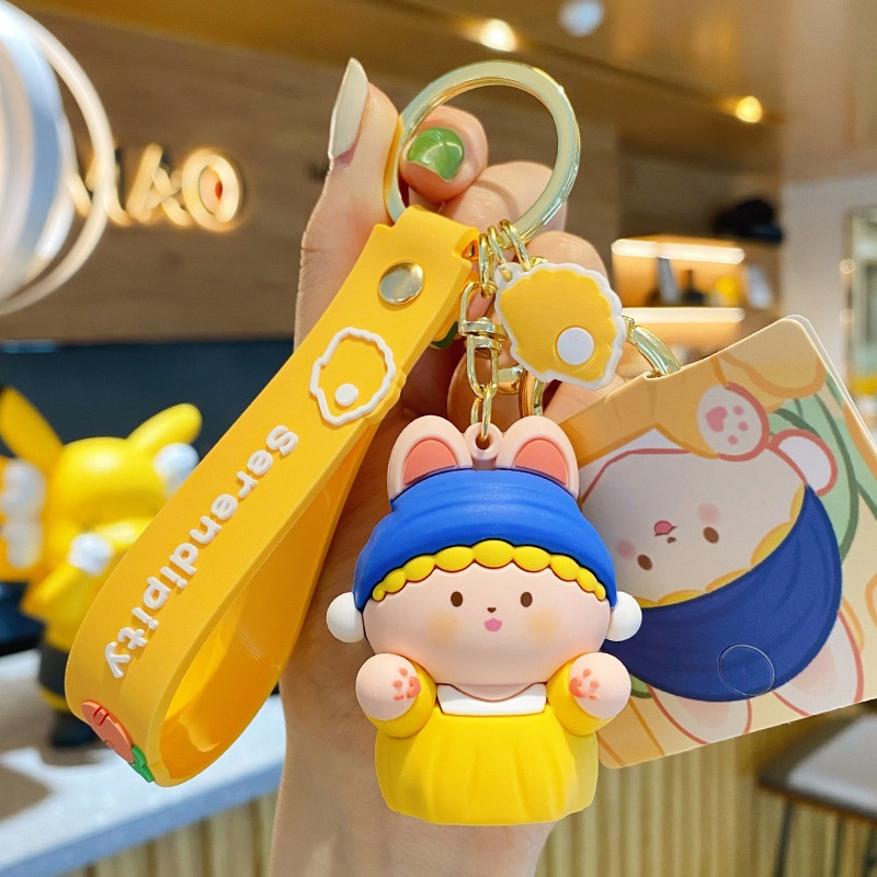 Móc Khóa Đính Ngọc Trai Nhân Vật Hoạt Hình Dễ Thương