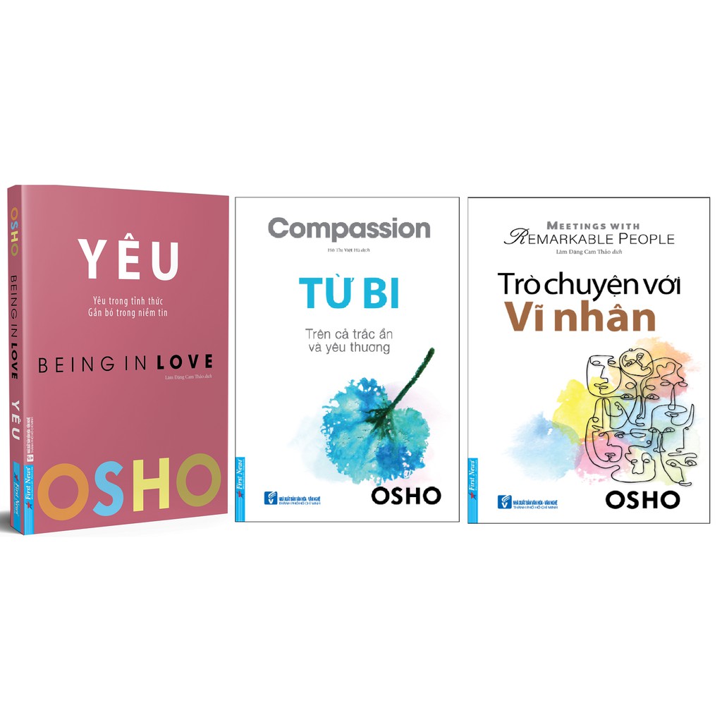 Combo Sách -Tác giả OSHO: Yêu + Từ Bi + Trò Chuyện Với Vĩ Nhân