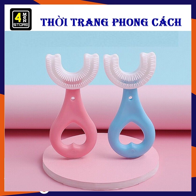 Bàn chải đánh răng cho bé chữ U bằng silicon mềm mại chịu được lực cắn cho bé từ 2 đến 12 tuổi