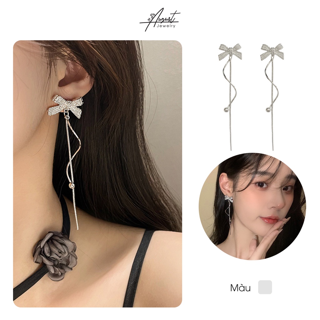 [Augustcloth | AugustJewelry] Bông tai/ Hoa tai nơ xoắn dây dài