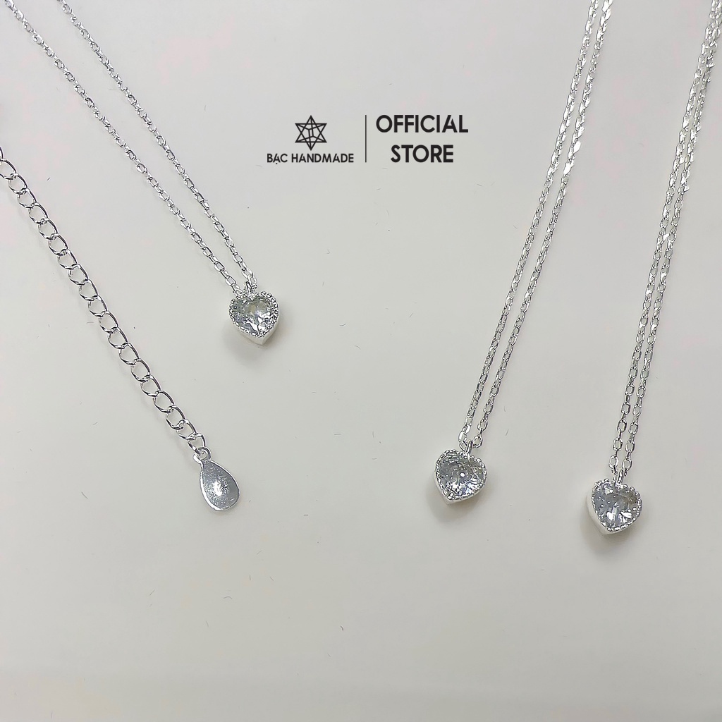 Dây chuyền Bạc Handmade.Vòng cổ trái tim đại dương bạc nguyên chất-Bạc Handmade