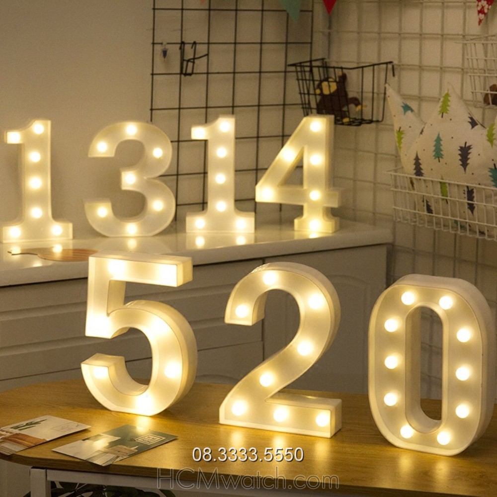 Đèn Led chữ cái trang trí sinh nhật, tiệc cưới, lễ hội - Cỡ 22cm, dùng pin AA