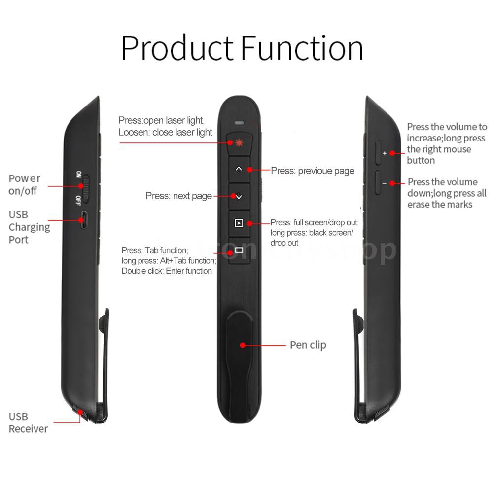 Bút Chỉ Không Dây Thông Minh Cổng Usb 3r Đa Năng Tk701 2.4ghz