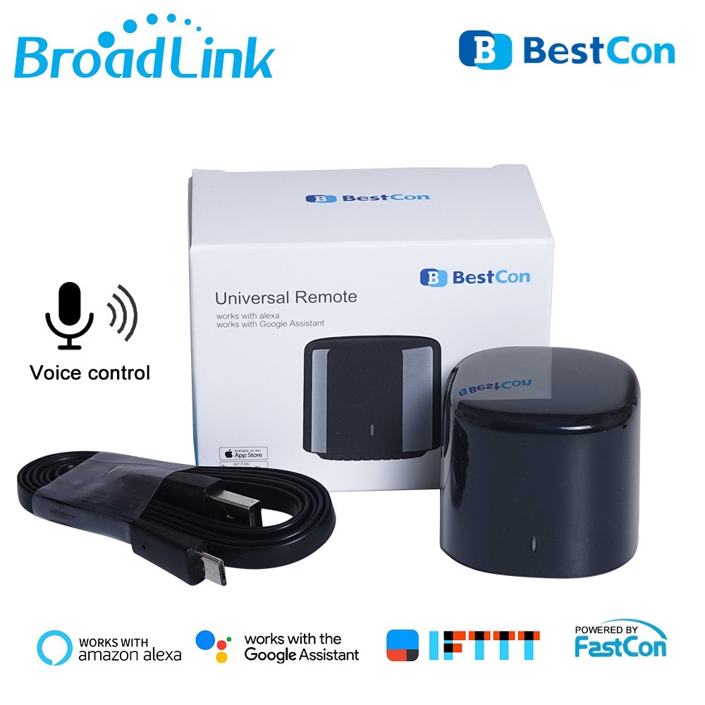 Bộ điều khiển hồng ngoại Broadlink Bestcon RM4 mini RM4C Quốc Tế 2021 WiFi hỗ trợ Google Home Alexa Apple Homekit HASS