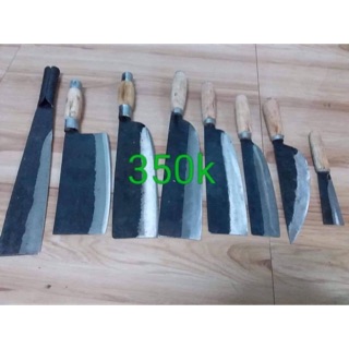 Bộ dao làm bếp chuẩn dao hậu lộc làm thủ công từ ngíp xe oto