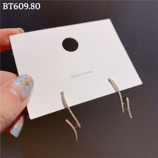 Bông tai nữ nhật vy kiểu dáng sợi mỏng đính đá đơn giản, sang trọng - bt609