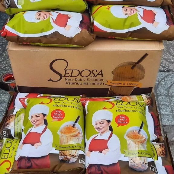 Bột béo sedosa thái lan gói 1kg mẫu mới của b-one, là nguyên liệu cần thiết để pha trà sữa, trà thái