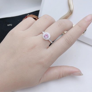 Nhẫn bạc Ý mặt đá tròn MS59