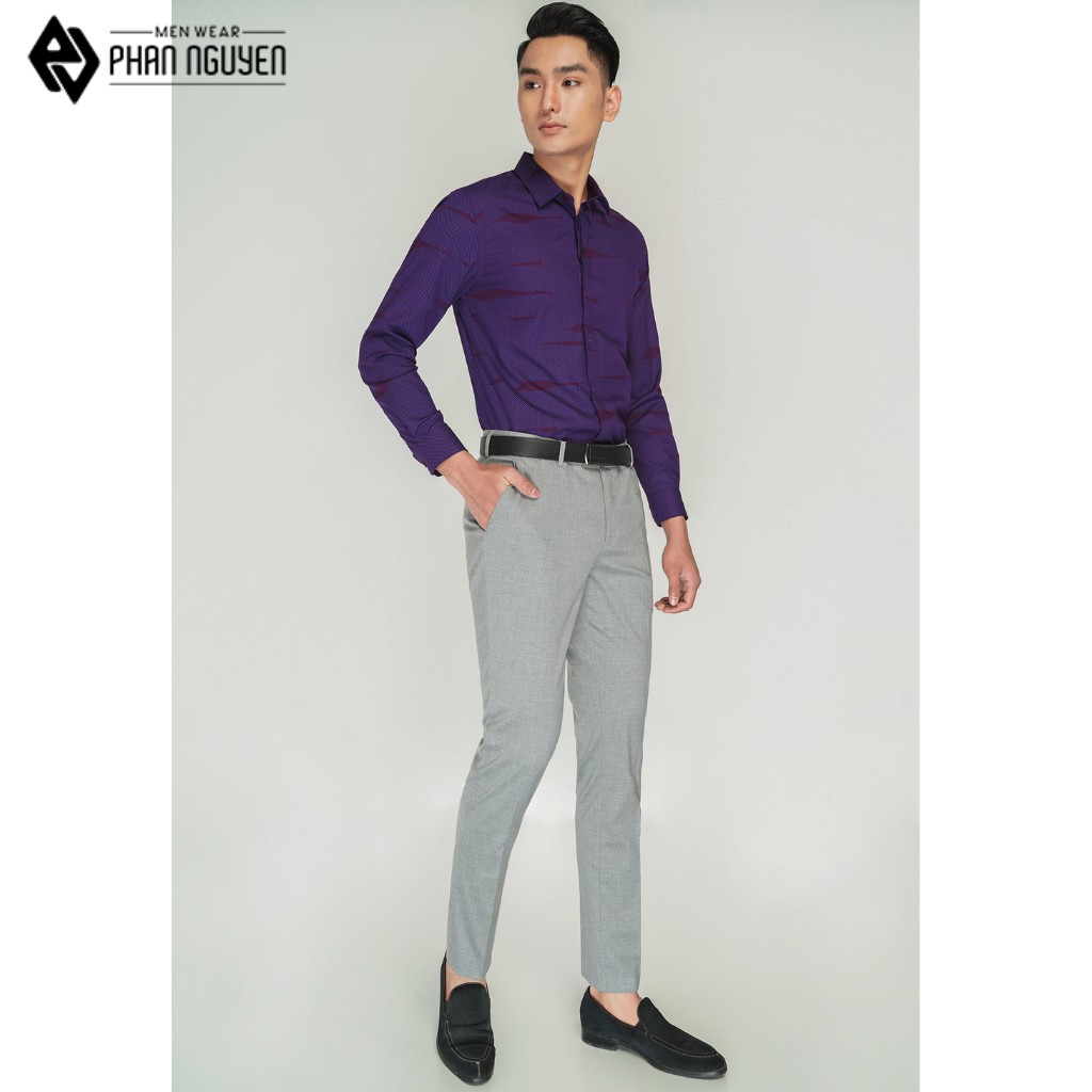 Áo sơ mi dài tay nam cotton Phan Nguyễn, chất liệu thoáng mát, họa tiết độc đáo, thiết kế đơn giản, lịch lãm SMD.700