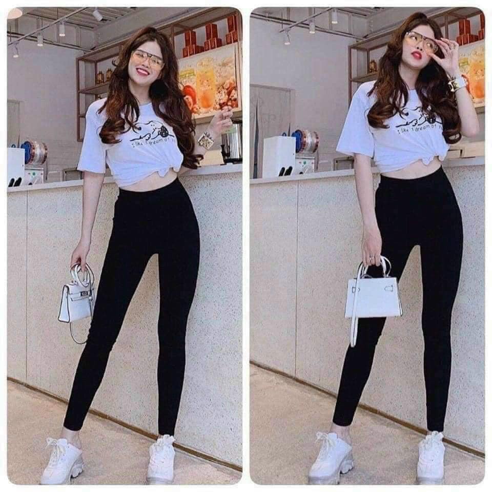 Quần legging nữ lót lông GU cạp cao dày dặn LADYA STORE | WebRaoVat - webraovat.net.vn