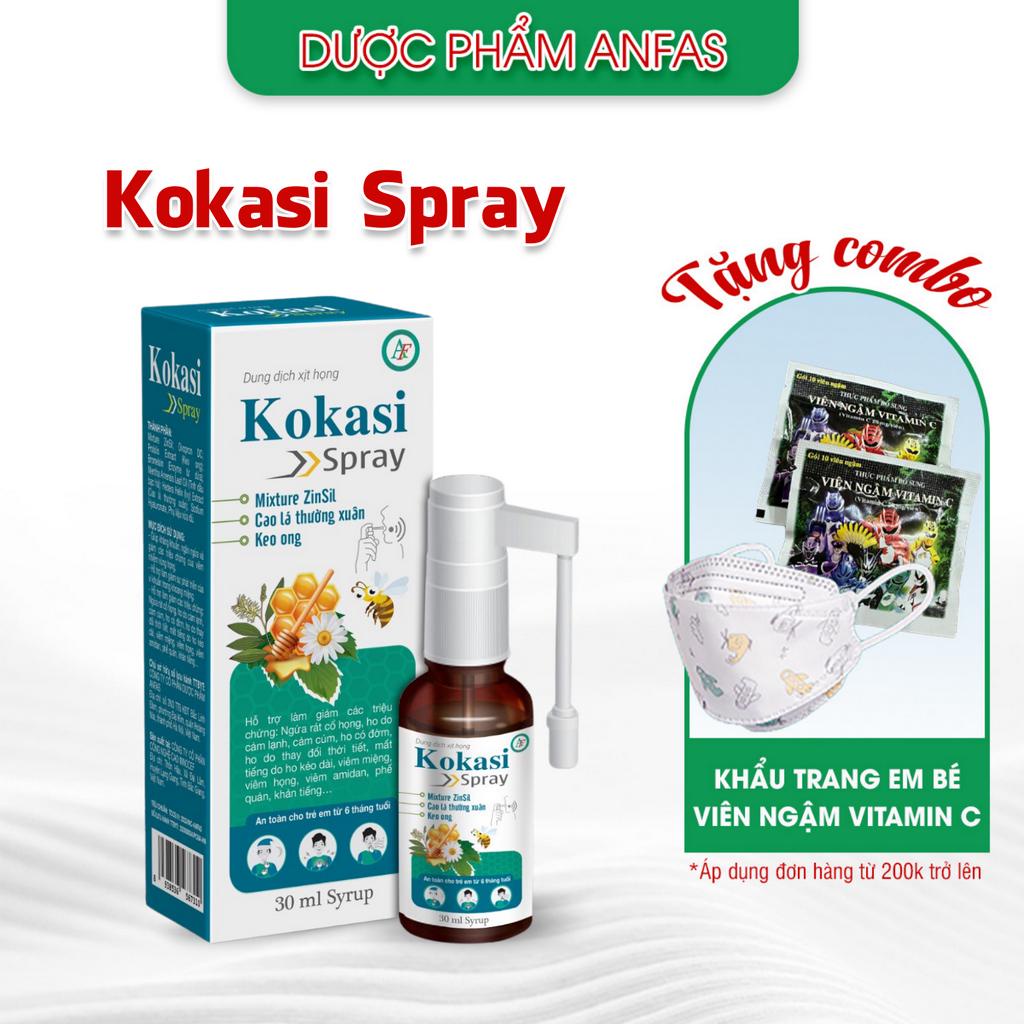 Xịt họng keo ong Kokasi Spray, giảm ho, ngứa rát họng  Ramukid