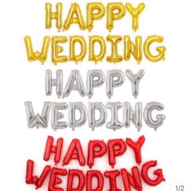 Bóng Happy wedding [TẶNG BĂNG DÍNH CHUYÊN DỤNG ]