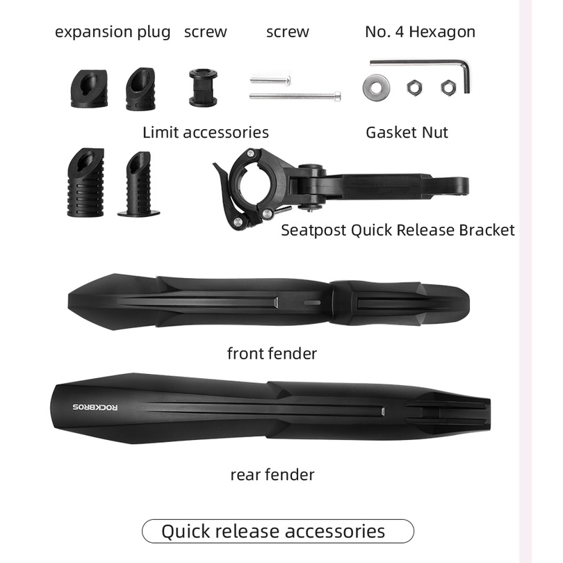 FENDER Rockbros Tấm Chắn Bùn 22-29 '' Cho Xe Đạp MTB